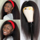 Preciousluxuryhair High-Quality Kinky Straight Human Hair Half Wigs For Women Glueless Wigs with Random Gift Headband