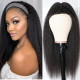 Preciousluxuryhair High-Quality Kinky Straight Human Hair Half Wigs For Women Glueless Wigs with Random Gift Headband