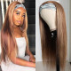 Preciousluxuryhair Highlight Blonde Piano Color Straight Headband Wigs 150% Density Glue-less 100% Human Hair Wigs