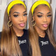 Preciousluxuryhair Highlight Blonde Piano Color Straight Headband Wigs 150% Density Glue-less 100% Human Hair Wigs