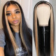 Preciousluxuryhair Highlight Ombre TL27 Color Straight Lace Part Human Hair Wigs Hand Tied Lace Part Wig 150% Density