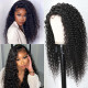 Preciousluxuryhair Jerry Curly Wigs Three Part Lace Closure Wig High Quality Hand Tied Natural Hairline Human Hair Wigs 150% Density