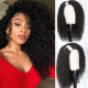 Preciousluxuryhair Kinky Curly Human Hair Wigs 4x2 Size Right Side U Part Wigs 180% Density For Women