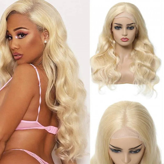 Preciousluxuryhair Hair 613 Color 100% Human Hair Wig Body Wave Lace Front Wigs Pre Plucked Blonde Body Wave Hair Wigs 150% Density