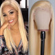 Preciousluxuryhair Hair 613 Blonde Color Lace Frontal Wigs Pre Plucked Straight Human Hair Wigs Virgin Human Hair Wig 130% 150% Density