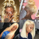 Preciousluxuryhair Hair 613 Blonde Color Lace Frontal Wigs Pre Plucked Straight Human Hair Wigs Virgin Human Hair Wig 130% 150% Density