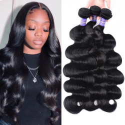 Preciousluxuryhair Hair Remy Human Hair Malaysian Body Wave Hair 3 Bundles 100% Unprocessed Human Hair Weave for Black