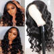 Preciousluxuryhair 4 By 4 Lace Closure Part Wig With Baby Hair Body Wave Natural Color 150% Density Hand Tied Lace Part Line Realistic Wigs