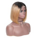 Preciousluxuryhair Ombre Hair 9A Grade Lace Front Omber T1B27 Straight Human Hair Wigs Preplucked Short Bob Wigs