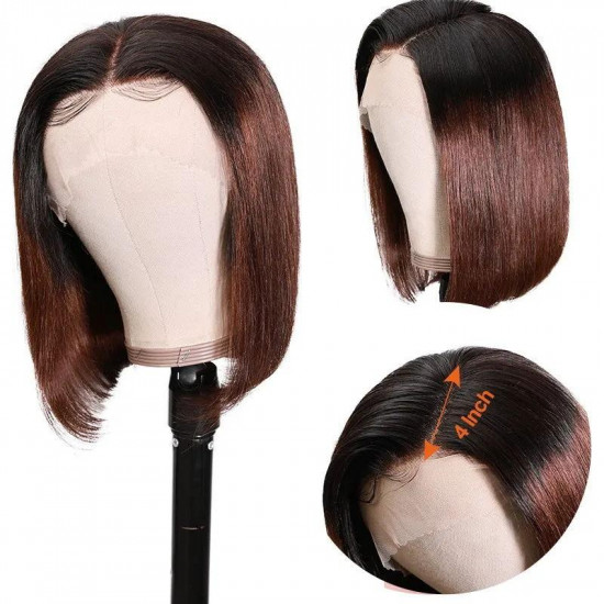 Preciousluxuryhair Ombre Hair Wig 13*4 Lace Front T1b4 Short Bob Wig Preplucked For Black Women