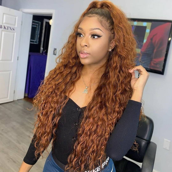 Preciousluxuryhair Ombre T1b30 Hair 13*4 Lace Front Curly Human Hair Wigs Lace Front Wig With Baby Hair 150% Density 100% Human Hair Pre Plucked With Baby Hair