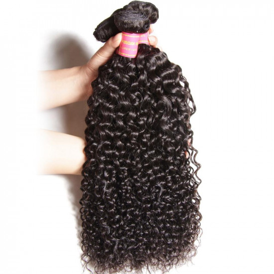 Preciousluxuryhair Hair Peruvian Curly Virgin Hair 4 Bundles with Lace Frontal, Good Quality Virgin Peruvian Hair Weaves