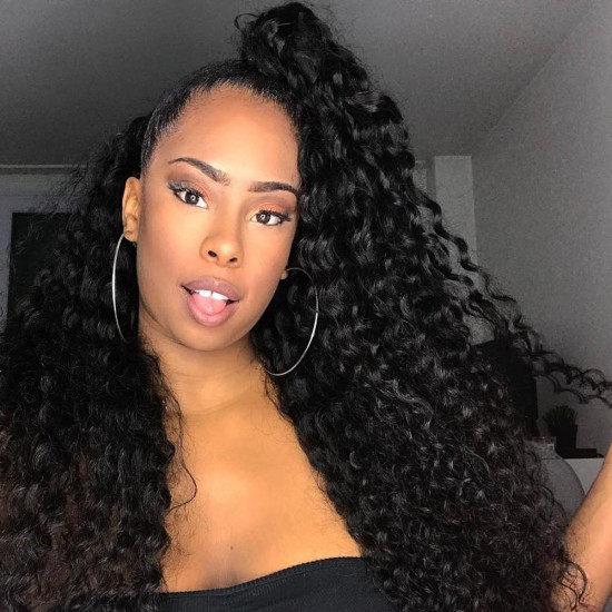 Preciousluxuryhair Hair Peruvian Deep Wave Hair 3 Bundles With  4