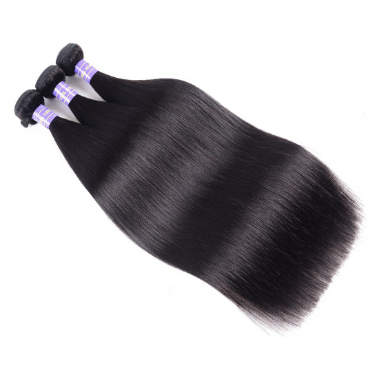 Preciousluxuryhair Hair Affordable Remy Human Hair Peruvian Straight Hair Bundles 3pcs/Pack 100% Unprocessed Human Hair Weave