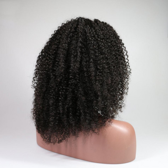 Preciousluxuryhair Brazilian Kinky Curly Human Hair Wigs With Baby Hair 150% Density Natural Color Afro Kinky Curly Hair Lace Wig For Black Women