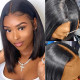 Preciousluxuryhair U Part Bob Wig 150% Density Short Straight 2x4 Size U Part Natural Hair Wig For Black Women Pre Plucked With Baby Hair