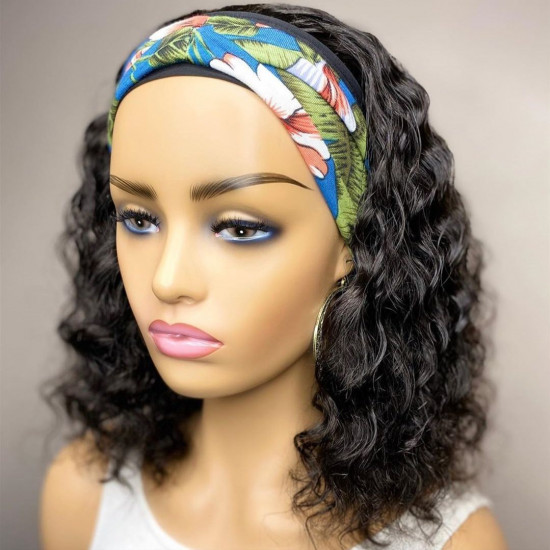 Preciousluxuryhair Short BOB Headband Wigs Body Wave Best Human Hair Wigs Wear & Go Glueless Scarf Wigs