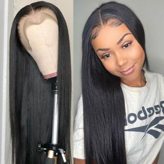 Preciousluxuryhair Straight Hair 13x4 HD Lace Front Wigs With Baby hair Tangle-Free Human Hair Wigs 180% Density