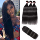 Preciousluxuryhair Straight Hair 3 Bundles Virgin Human Hair with 4x4 Fake Scalp PU Silk Lace Closure Pre-Plucked with Baby Hair