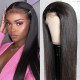 Preciousluxuryhair Straight Lace Front Human Hair Wigs Unprocessed Hand Tied Middle Part Lace Part Wig 150% Density