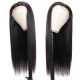 Preciousluxuryhair Straight Lace Front Human Hair Wigs Unprocessed Hand Tied Middle Part Lace Part Wig 150% Density