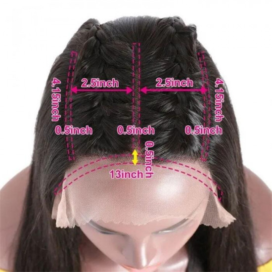 Preciousluxuryhair Upgrade Three Part Lace Wigs Natural Hairline Hand-Tied Double U Shape Long Straight Human Hair Wigs