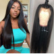 Preciousluxuryhair Upgrade Three Part Lace Wigs Natural Hairline Hand-Tied Double U Shape Long Straight Human Hair Wigs