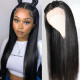 Preciousluxuryhair Upgrade Three Part Lace Wigs Natural Hairline Hand-Tied Double U Shape Long Straight Human Hair Wigs