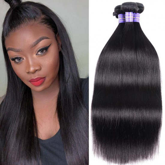 Preciousluxuryhair Hair Thick Brazilian Straight Hair 3 Bundles Remy Human Hair Weaves