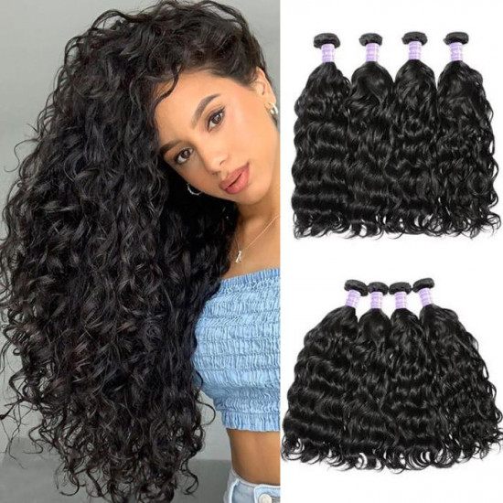 Preciousluxuryhair Hair Peruvian Natural Wave Remy Human Hair 4 Bundles Unprocessed Human Hair Weaves